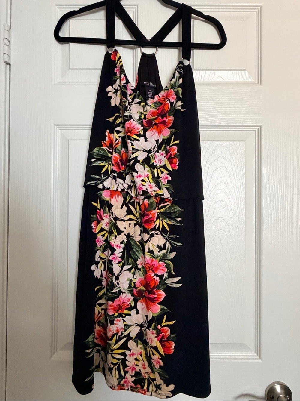 WHBM Black Floral Halter Sundress